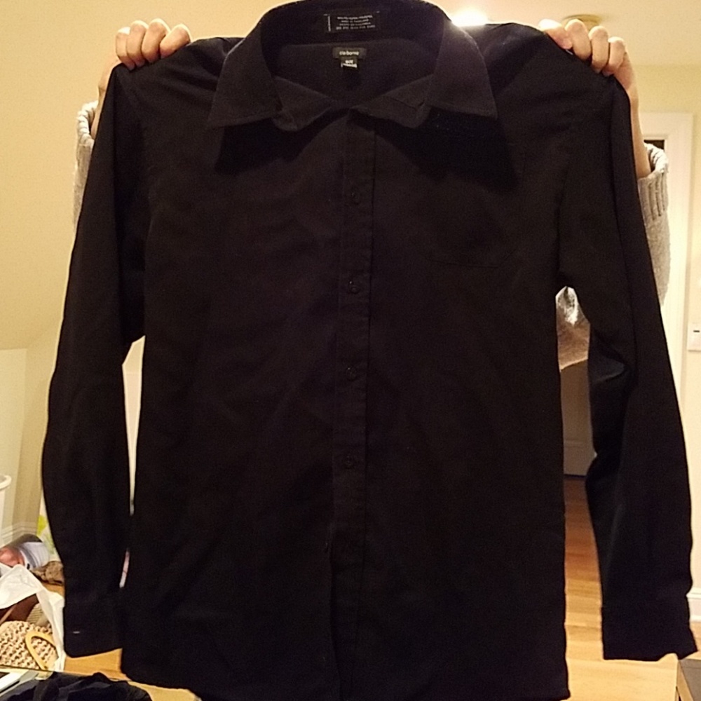 Claiborne black button down shirt